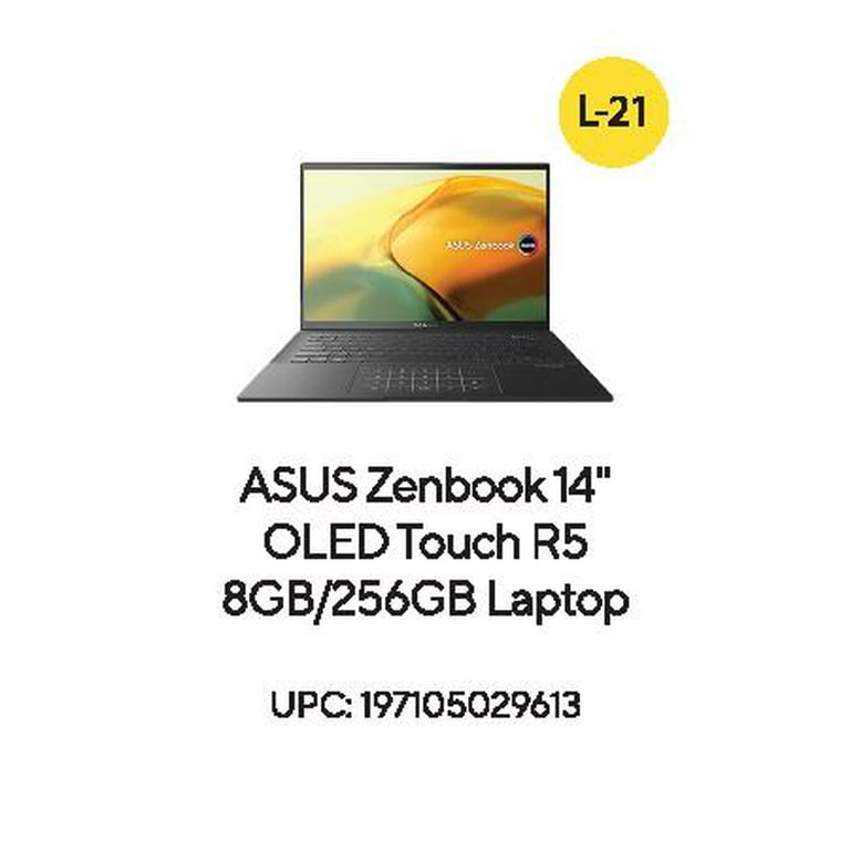 ASUS Zenbook 14” OLED Touch PC Laptop, AMD Ryzen 5 7530U, 8GB, 256GB,  Windows 11, UM3402YA-WS51T 