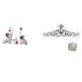 thumbnail image 1 of Esculturas de elefantes, figuras de cerámica, adornos de metal para colgar en la pared, decoración artística de pergamino, ideales para regalar, decor, 1 of 8