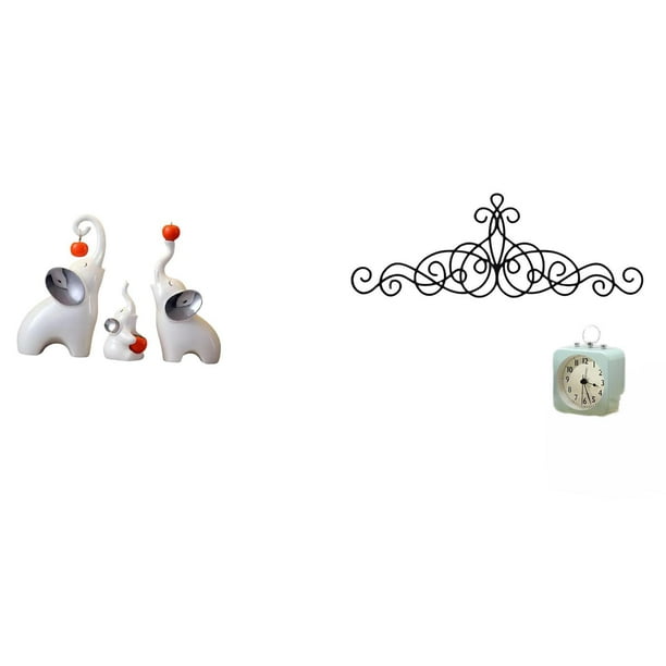 Esculturas de elefantes,Estatuas de elefantes,decoración del hogar,artesanías de cerámica,Decoración de pared con pergaminos,Decoración de pared con pergamino,arte rústico de metal,Figura