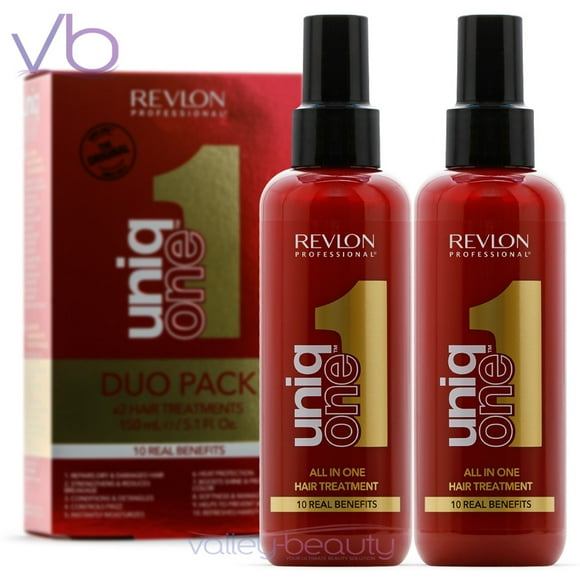Revlon Professional UniqOne Traitement Capillaire Original Duo Pack/ Vaporisateur Sans Rinçage Tout-en-un Multi-Bénéfices, 2x150 ml