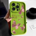 thumbnail image 1 of Liquid Silicone Case For iPhone 11 Case iPhone 15 12 13 14 16 Pro Max 7 8 Plus XS X XR SE 2020 2022 Butterfly Shockproof Cover 06DF21 For iPhone 16 Plus, 1 of 6