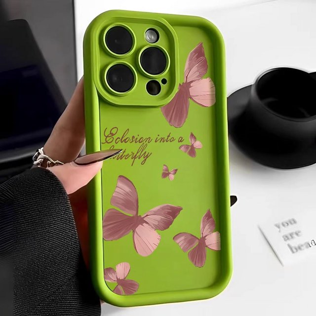 Liquid Silicone Case For iPhone 11 Case iPhone 15 12 13 14 16 Pro Max 7 8 Plus XS X XR SE 2020 2022 Butterfly Shockproof Cover 06DF21 For iPhone 16 Plus