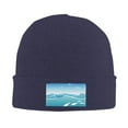 thumbnail image 2 of ZICANCN Ocean Fish Waves Knit Beanie Hat, Winter Cap Soft Warm Classic Hats for Men Women, Navy Blue, 2 of 8