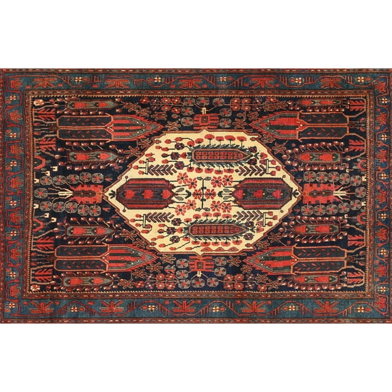 Ahgly Company Machine Washable Indoor Rectangle Traditional Brown Area Rugs, 2' x 4'