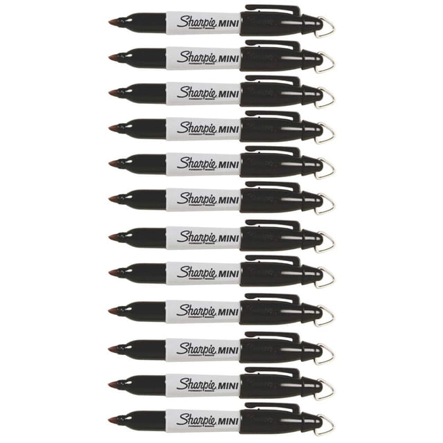 Rotuladores permanentes Sharpie Mini, punta fina, 12 unidades (negros)