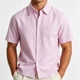 thumbnail image 4 of Qiyinn Men's Hawaiian Shirt Short Sleeve Button Down Shirts Casual Tropical Striped Pattern Summer Beach Vacation Polo Shirts, 4 of 5