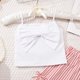thumbnail image 4 of Vestido de Verano de Manga Corta para Niñas Color Sólido Blusa de Cuello Redondo Y Pantalones Cortos Set, Suave Transpirable Poliéster Vestido Casual para Niños Actividades Diarias, 4 of 8