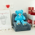 thumbnail image 2 of Oso de peluche HollyHome de 90 cm, color azul lago, para niños, 2 of 7