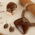 thumbnail image 3 of 3PCS/Set Square Resin Bead Necklace and Earring Bangle Set for Women Colorful Fashion Costume Accessory for Weddings Parties Everyday Wear, 3 of 3