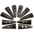 thumbnail image 2 of 10pcs Dark Coffee Resin Toggle Buttons Horn Tooth Shape Two Holes, 2 of 10