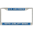 thumbnail image 1 of U.S. Air Force 89th Airlift Wing License Plate Frame, 1 of 1