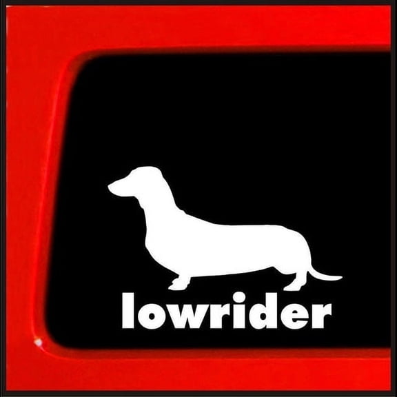Lowrider Dachshund Vinyl Cut Decal With No Background |6 Inch White Decal | Car Truck Van Wall Laptop Cup