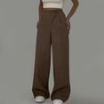 thumbnail image 3 of REALiKUN Women's Wrap Front Wide Leg Long Pants Elastic Waist Solid Loose Trousers, 3 of 7