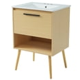 thumbnail image 2 of Resenkos Storage Cabinet,Kitchen,Pantry Cabinet,24" Bathroom Vanity with Sink Combo, Multi-functional Bathroom Cabinet with Drawer,Natural, 2 of 12