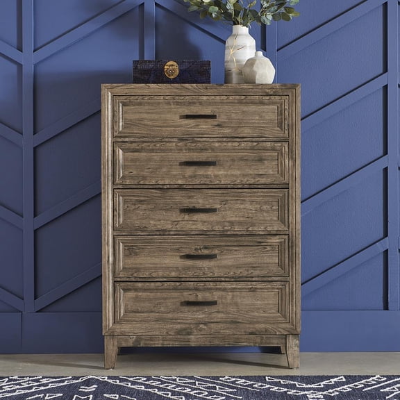 5-Drawer Chest in Cobblestone Finish
