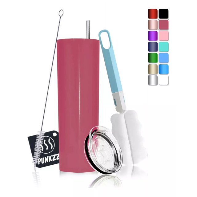 Vaso Térmico Portátil 20oz De Acero Inoxidable Con Calor/frí/ Color Rojo Rosa Punkzz