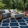 thumbnail image 5 of Safavieh Courtyard Becky Geometric Indoor/Outdoor Area Rug, Navy/Beige, 6'7" x 6'7" Square, 5 of 16