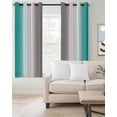thumbnail image 2 of Teal Green Grey Blackout Curtains for Bedroom Living Room Darkening Curtains 54 Inch Long Gray Farmhouse Modern Rustic Short Curtain for Small Window Treatment Insulated Grommet Drapes 52"x54"x2, 2 of 9