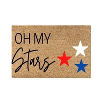Door Mat Summer Door Mats American Stars Patriotic Durable Coir Doormat with Heavy-Duty 4th of July Door Mat Sale Clearance Independence Day Floor Rug for Indooor Outdoor 'Oh, My Stars' 16x24 In