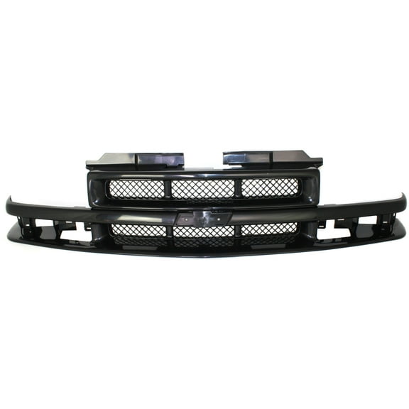 Grille Assembly Compatible With 1998-2003 Chevrolet S10 2001-2005 Blazer Black Shell and Insert