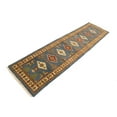 thumbnail image 3 of Blue Geometric 3X10 Kazak Oriental Runner Rug, 3 of 11