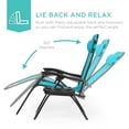 thumbnail image 4 of Best Choice Products Set of 2 Zero Gravity Lounge Chair Recliners for Patio, Pool w/ Cup Holder Tray - Peacock Blue, 4 of 8