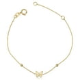 thumbnail image 1 of 14k Yellow Gold Butterfly And Bead Adjustable Baby Bracelet, 6.5", 1 of 1
