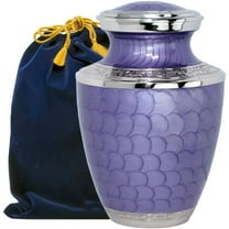 Trupoint Memorials Majestic Extra Large Lavender Adult Urn For Cremation Ashes in Home, For up to 330 lb Person with Velvet Bag