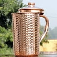 thumbnail image 2 of 100% Pure Copper Jug for Drinking Water, Copper Pitcher, High Quality Copper Water Jug Handmade India Ayurveda Yoga Healthy (1.5 Ltr), 2 of 3