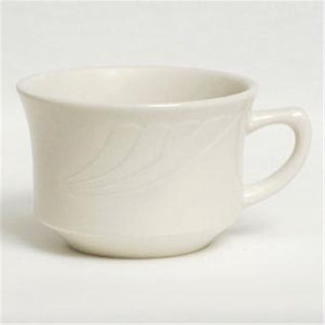 Monterey 3.63 in. Embossed Pattern China Short Cup - American White - 3 Dozen