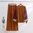 thumbnail image 5 of Women's Temperament Two-piece Knitted Suit Loose Sweater Wide Leg Pants for Fall Winter Matching Sets,Coffee,S, 5 of 5