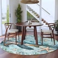 thumbnail image 3 of Ocean Turtle Round Rugs for Living Room 6ft Nautical Retro Blue Starfish Sealife Non Slip Circle Rug Washable Low-Profile Indoor Carpet for Bedroom, Dining Room, Bathroom, 3 of 9