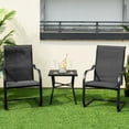 thumbnail image 4 of Costway Lot de 2 Chaises de Salle à Manger de Patio à Ressort en C, Toutes Saisons, Robustes, Extérieur, Noir, 4 of 8