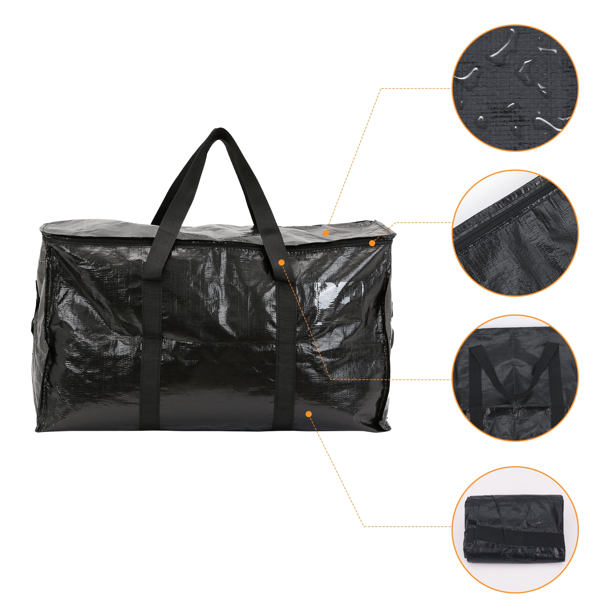 Unique Bargains 1 Pack Clothes Storage Bags Moving Bags Black 27*14*15in