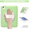 thumbnail image 3 of Dteck Case for iPad Air 11 Inch 2024 / iPad Air 5th 4th Gen 10.9" / iPad Pro 11 (2022/2020/2018) with Pencil Holder,Heavy Duty Silicone Hybrid Rugged Case with Rotating Stand Hand Strap,Matchagreen, 3 of 7