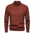 thumbnail image 1 of LOVZFMLL Sweaters for Men, Solid Color Acrylic Turtleneck Ribbed Pullover, Classic Casual Fashion Basic Layering Shirt, Warm Winter Tops, Fall Clothes, 1 of 4
