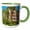 Green/White, variant on 3drose, View of the Tahiti Village Hotel in Las Vegas, Nevada with Its Palm Trees, Green Grass and Balconys, 11oz Mug