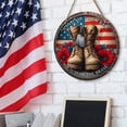 thumbnail image 5 of 8" Patriotic Soldier Boots Door Hanger - 4th of July Memorial Day Veterans Day Decor, Wooden Front Porch Sign with USA Flag, Indoor Outdoor Rustic Wall Hanging, 5 of 8