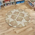 thumbnail image 4 of Cream and Beige Rug 15X15, Geometric Carpet, Tufted Rugs, Kids, Bed, room, Round Carpet, 4 of 6