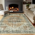 thumbnail image 7 of FairOnly 9' x 12' Large Stain Resistanta Area Rug for Living Room Bedroom Oriental Floral Distressed Carpet, Brown, 7 of 7