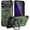Army green, variant on REQO Phone Case for iPhone 17 Pro Compatible with MagSafe with Metal Camera Ring Stand, Heavy Duty Rugged Silicone&PC Military Grade Shockproof Protective Cover for Men Boys