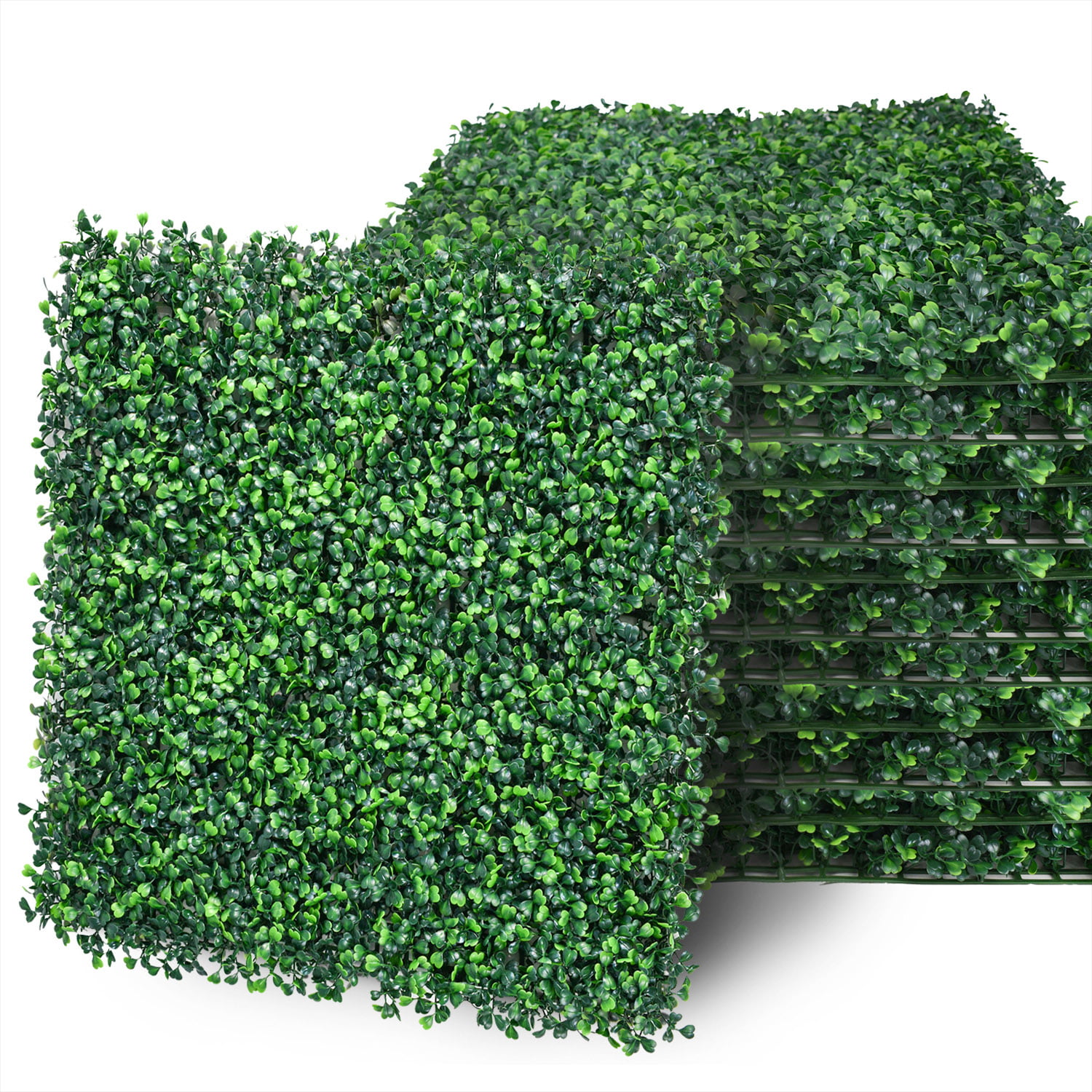 12 Wall Artificial Grass Green Boxwood Wall Mat Hedge Fence 20"X20" 3cm 