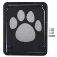 thumbnail image 1 of Puerta mosquitera de plástico negra con diseño de huellas de perro para gatos y perros pequeños., 1 of 12