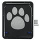thumbnail image 1 of Puerta mosquitera de plástico negra con diseño de huellas de perro para gatos y perros pequeños., 1 of 12