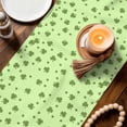 thumbnail image 3 of Green Gnomes St. Patrick's Day Table Runner 72 Inches, Lucky Clovers Rainbow Bed Runner Dresser Scarves Tabletop for Indoor Outdoor Parties/Ceremony/Banquet, 16" x 72", 3 of 8