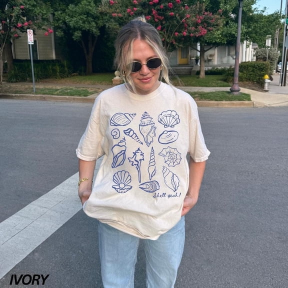 Seashell Shirt, Fisherman Aesthetic Shirt, Coastal Shirt, Shell Yeah Tshirt, Womens Fisherman Aesthetic, Beach Vibes Tee, Summer Graphic Tee All Size S-5Xl