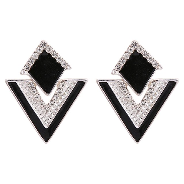 Sonducket 1 par de aretes triangulares de cristal para mujeres y niñas, aretes colgantes ch Ropa, zapatos y accesorios Miscelánea Plata