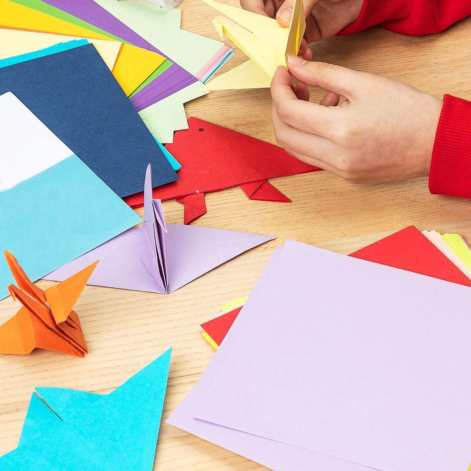 100 Sheets A4 Coloured Paper - Assorted Colours for DIY Arts & Crafts/Paper Cutting/Drawing/Origami