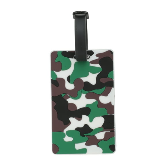 Unique Bargains 1 Pc Irregular Pattern Luggage Tag for Travel White Green