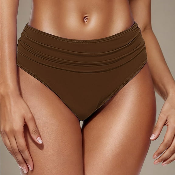 PFRNLF Women's Mid Waisted Bikini Swimsuit Bottoms Full Coverage Swim Bottoms